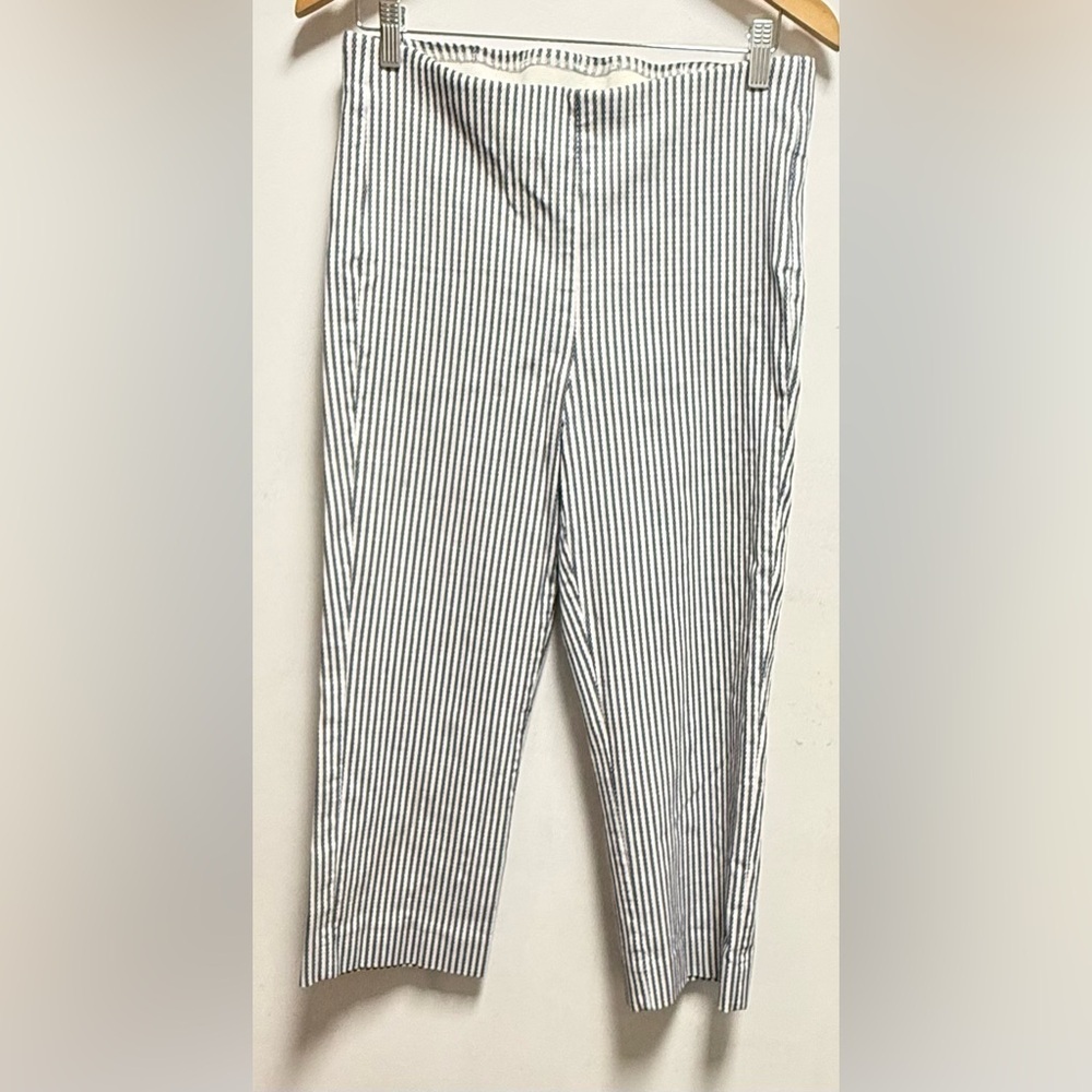 Chico's Black and White Striped Chinos